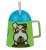 Vaso infantil con asa y pajita decorado con perrito