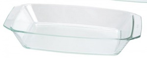 Fuente de horno de vidrio rectangular