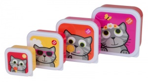 Fiambreras para nios con gatito - Juego de 4