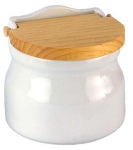 Salero de cocina  Basic oval tapa madera