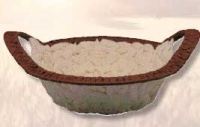 Cesta redonda alta color crema