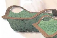 Cesta redonda con asa alta verde