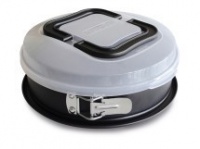 Molde redondo negro desmontable con tapa