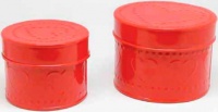 Juego de 2 cestas rojas corazones