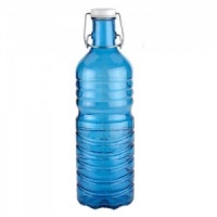 Pack de 2 Botellas Agua de Cristal reciclado Botella de Vidrio con tapa de 1000ml sin BPA a Prueba de Fugas rosa-azul Botella Firness 