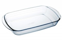 Fuente de vidrio rectangular para horno