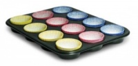 Molde de 12 cup cakes con moldes de papel