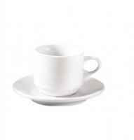Taza de caf Hotel con plato de porcelana