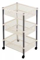 Verdulero plstico 3 cestas con ruedas